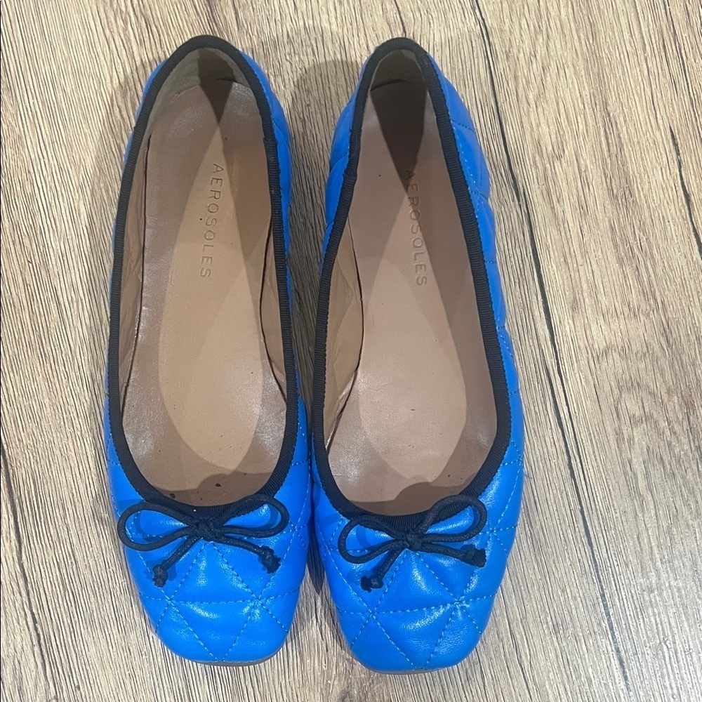 AEROSOLES Vibrant Blue Quilted Flats